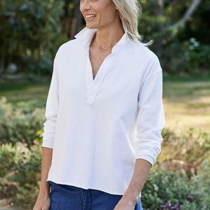 Frank & Eileen Heritage Jersey Cotton, Patrick Henley Size Medium, in White